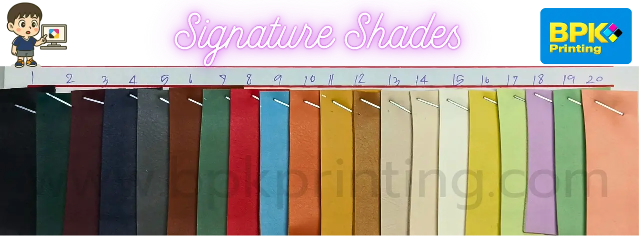 ชาร์ตสีไดอารี่ปกหนังของโรงพิมพ์บีพีเคพริ้นติ้ง 2568