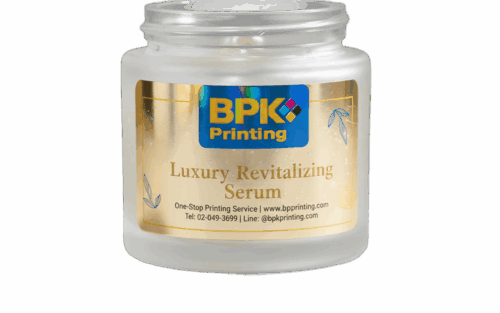สติ๊กเกอร์ฉลากขวดเซรั่มพิมพ์ระบบดิจิตอลบนวัสดุ PET เงาหรู รับพิมพ์สติ๊กเกอร์เนื้อ PET