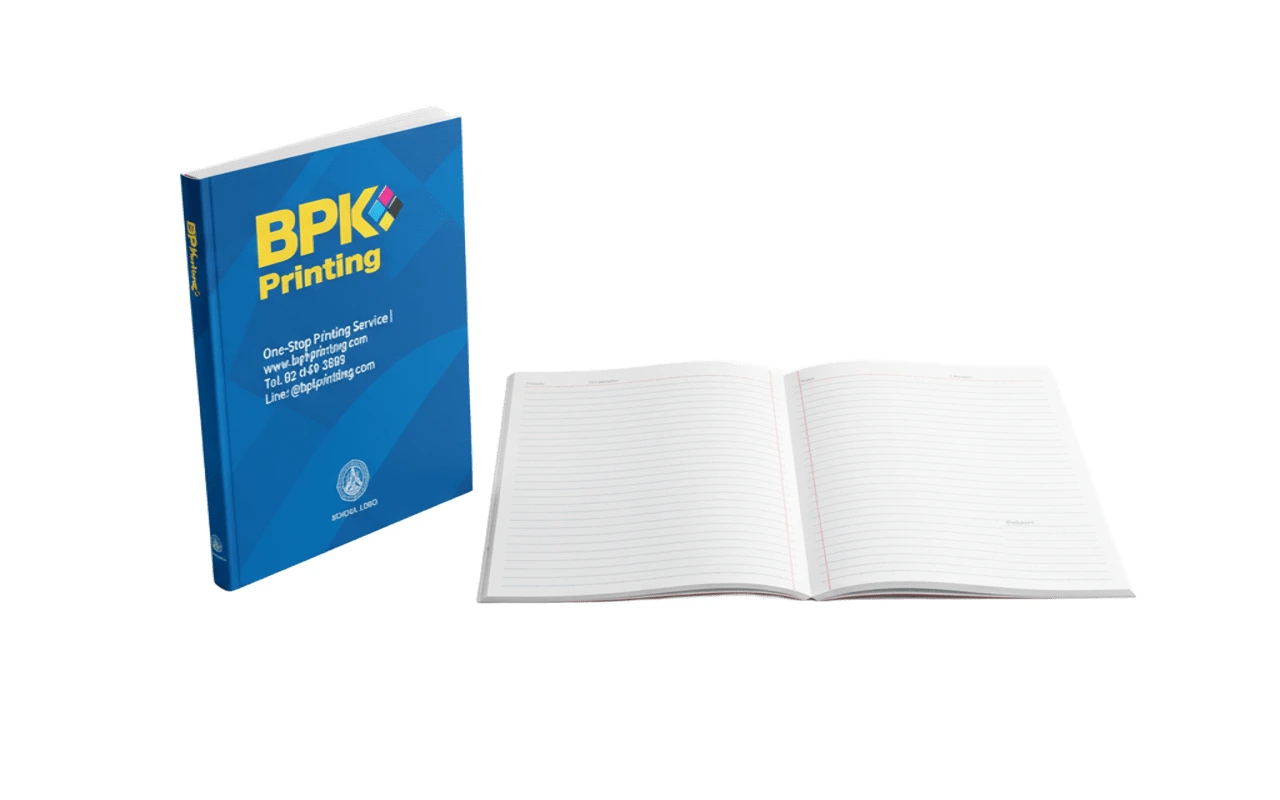 สมุดนักเรียนพิมพ์โลโก้โรงเรียนแบบไดคัทเคลือบด้านเข้าเล่มสันเกลียว รับพิมพ์สมุดนักเรียนคุณภาพสูง
รับพิมพ์สมุดโรงเรียน