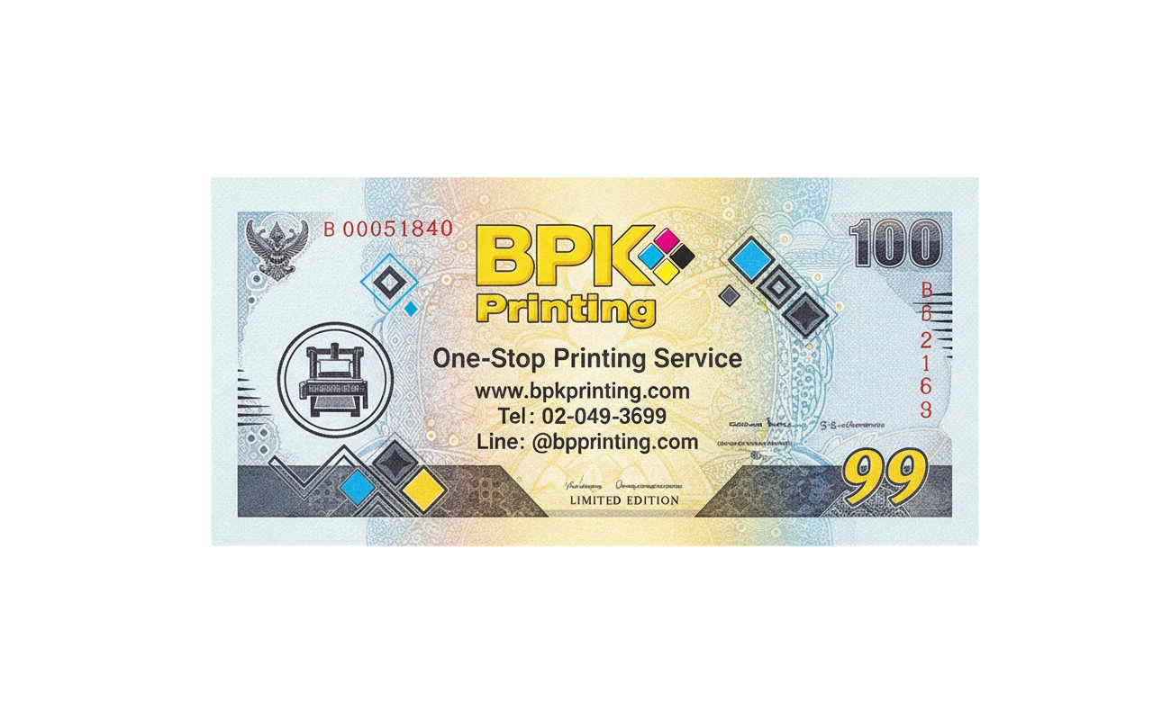 รับพิมพ์ธนบัตรขวัญถุงพิมพ์ลวดลายมงคลใช้แจกในงานมงคลหรืองานบุญ