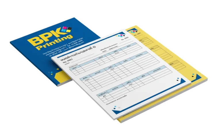 สมุดแบบฟอร์มบิลเล่มพิมพ์โลโก้บริษัทกระดาษหนาคุณภาพดี