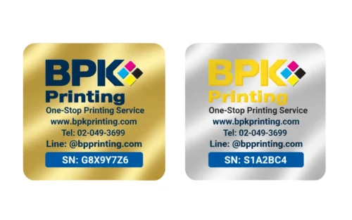 สติ๊กเกอร์ทองและเงินพิมพ์โลโก้พรีเมียมเพิ่มความหรูหราให้สินค้า รับพิมพ์สติ๊กเกอร์ทอง-เงิน (เงา-ด้าน)